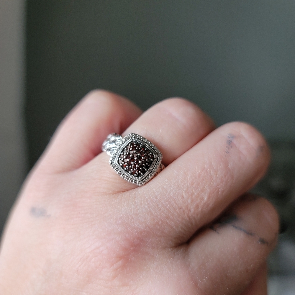 Red Genuine Diamond Ring Size 8